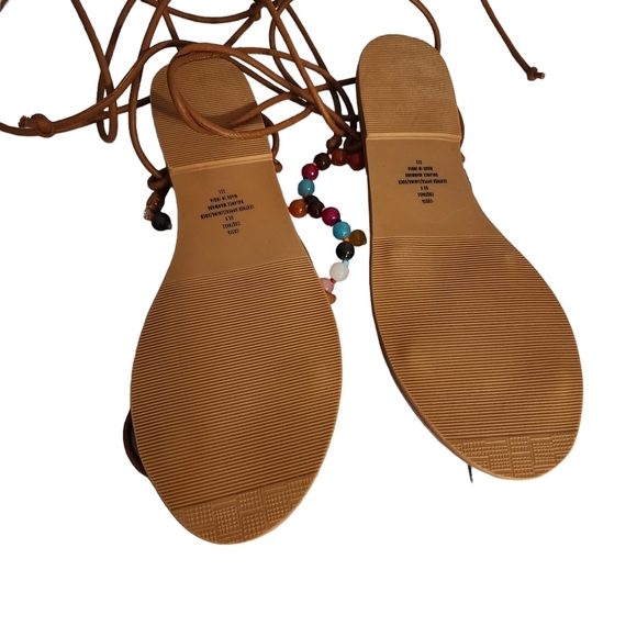 Steve Madden Costa bright beaded gladiator sandals lace up leather 9 - Picture 4 of 6